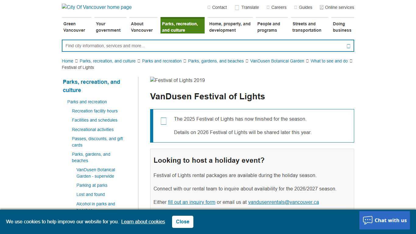 Festival of Lights City of Vancouver