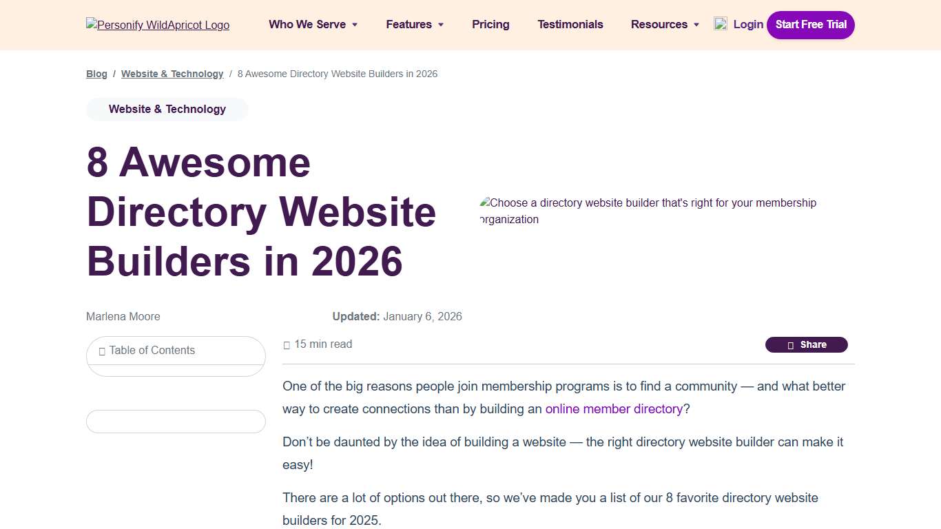 8 Awesome Directory Website Builders in 2026 - WildApricot
